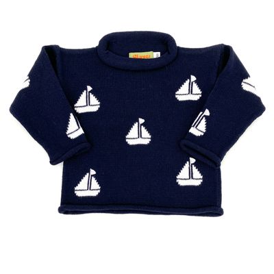 Navy Sweater w/ White Sailboat