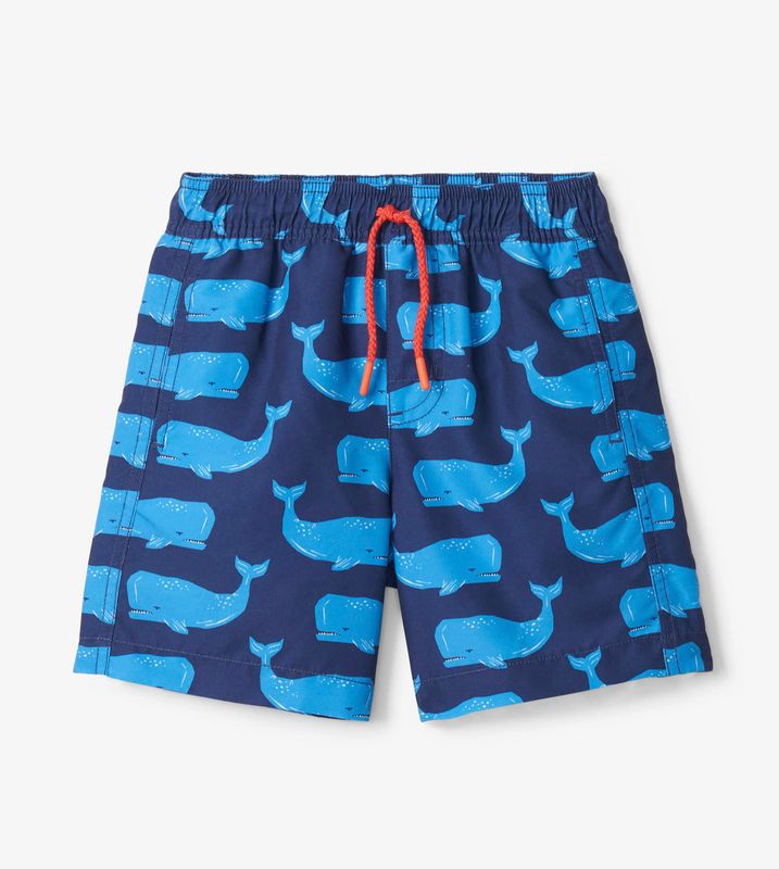 Block Whales Swim Trunks