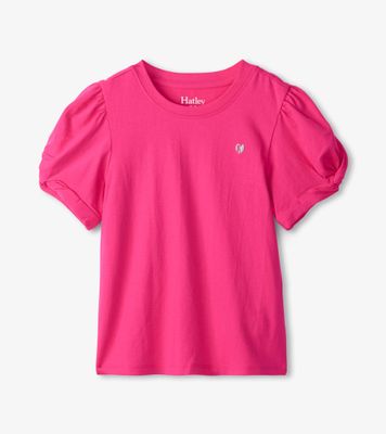 Fuchsia Twisted Sleeve Tee