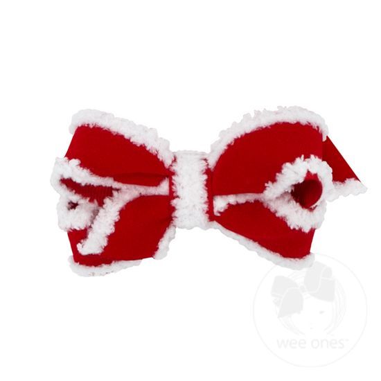 Mini Velvet Bow w/ Snowy Edge