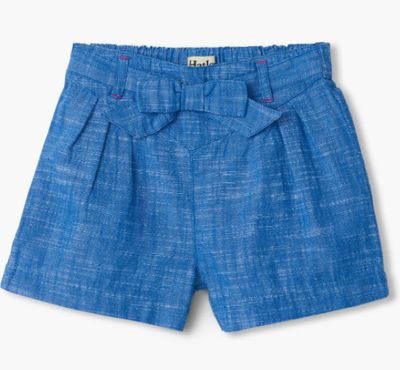 Belted Chambray Shorts
