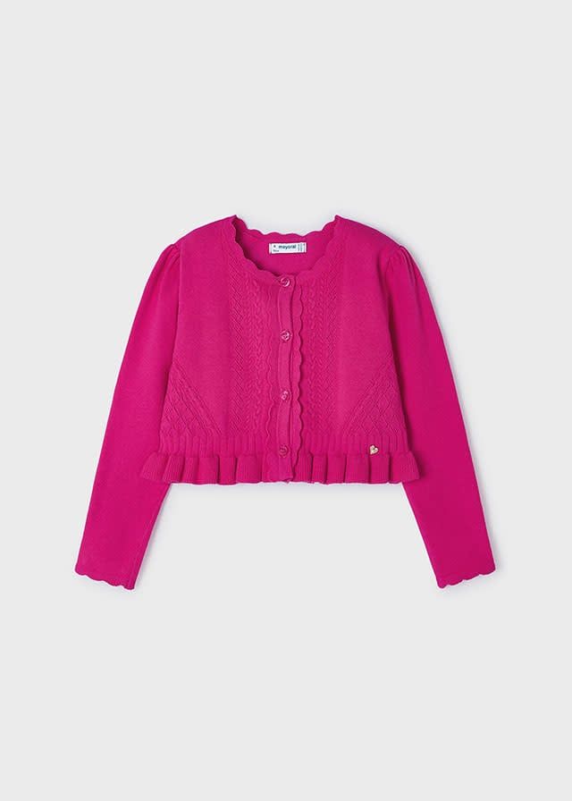 Ruffled Knit Cardigan