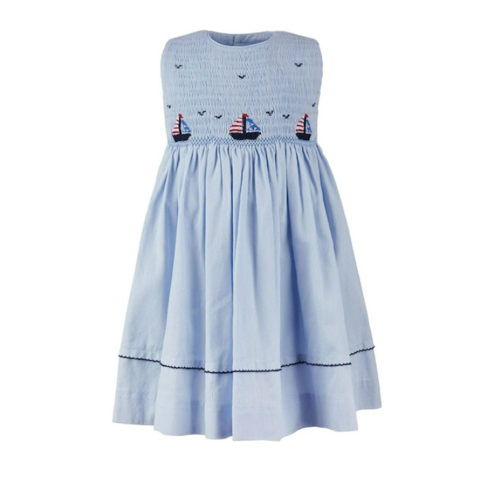 Light Blue Smocked Boat Dress