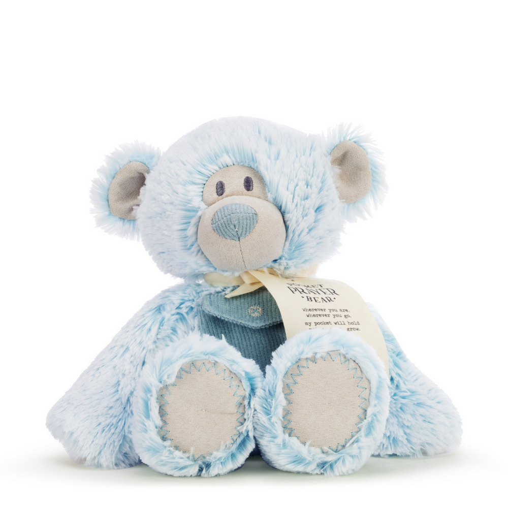 Blue Pocket Prayer Bear 11&quot;
