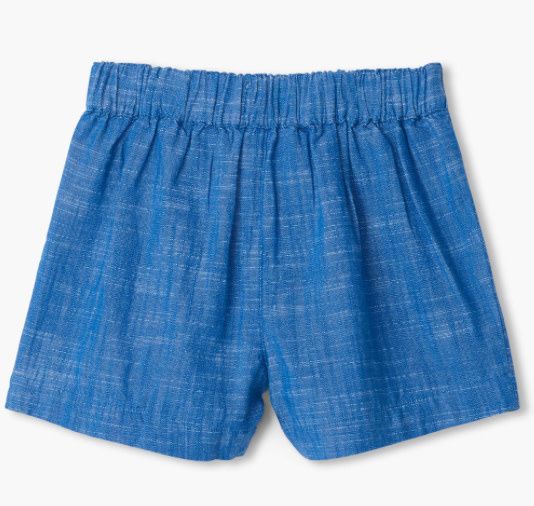 Belted Chambray Shorts