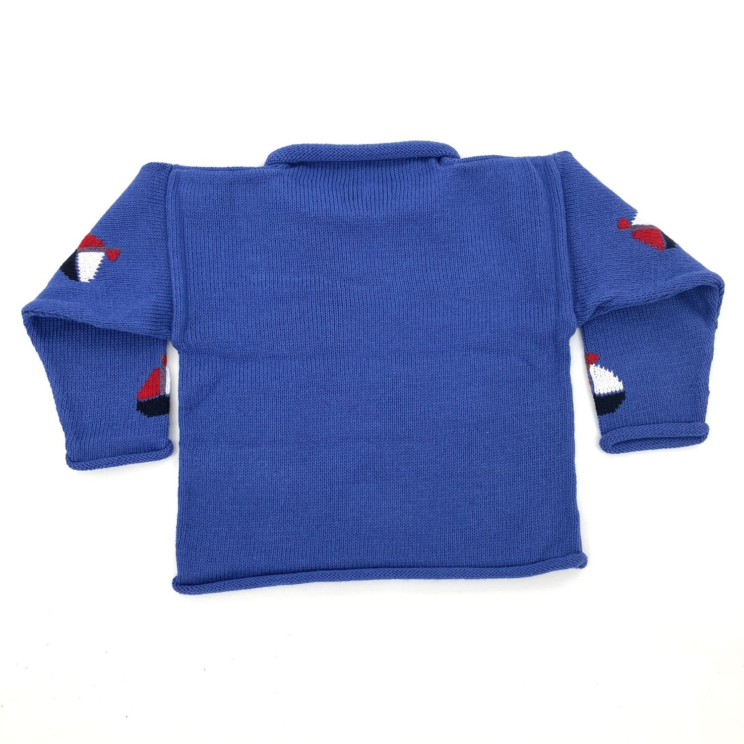 Blue Knit Sweater Sailboat