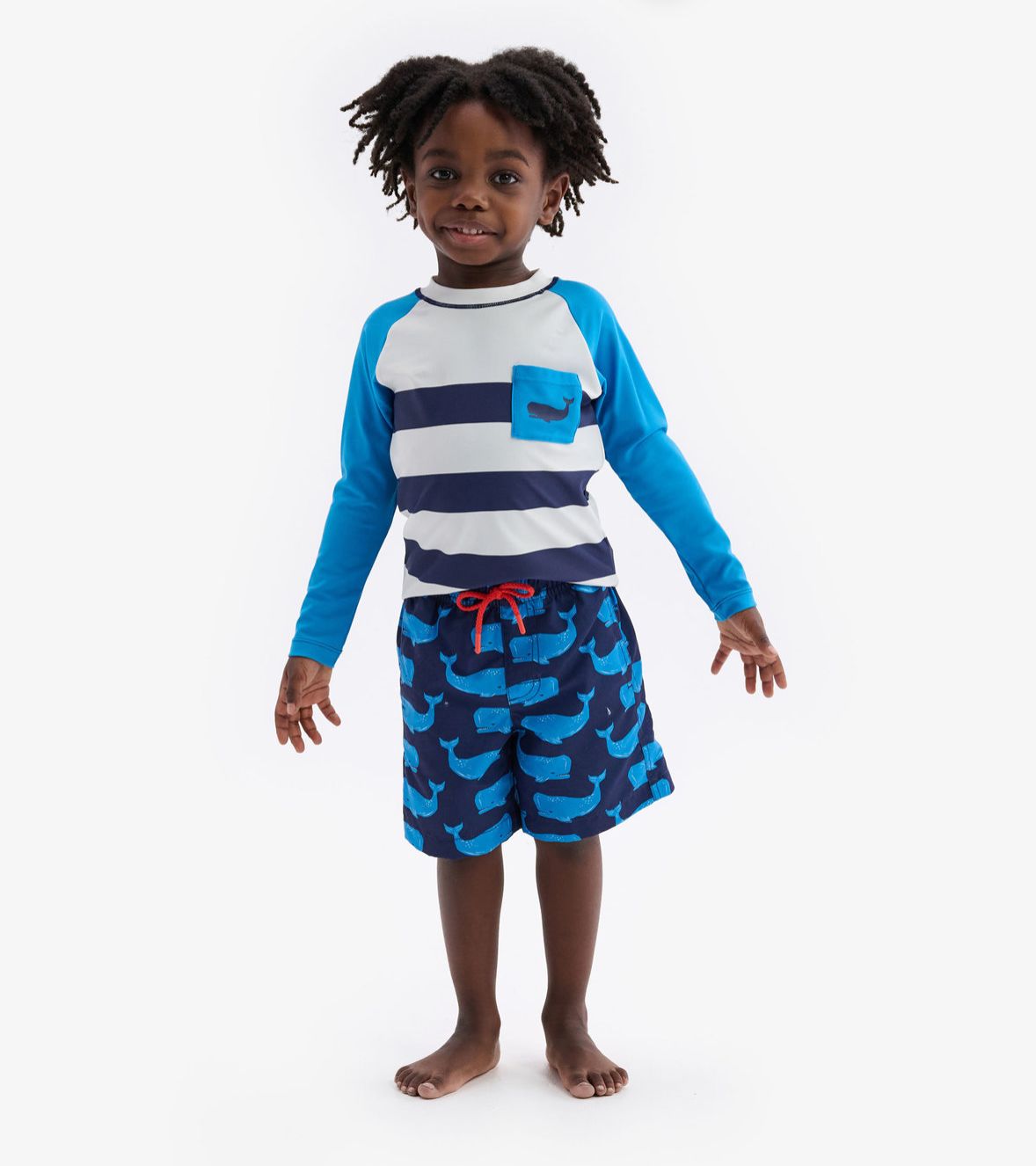 Whale Stripes Longsleeve Pocket Rash