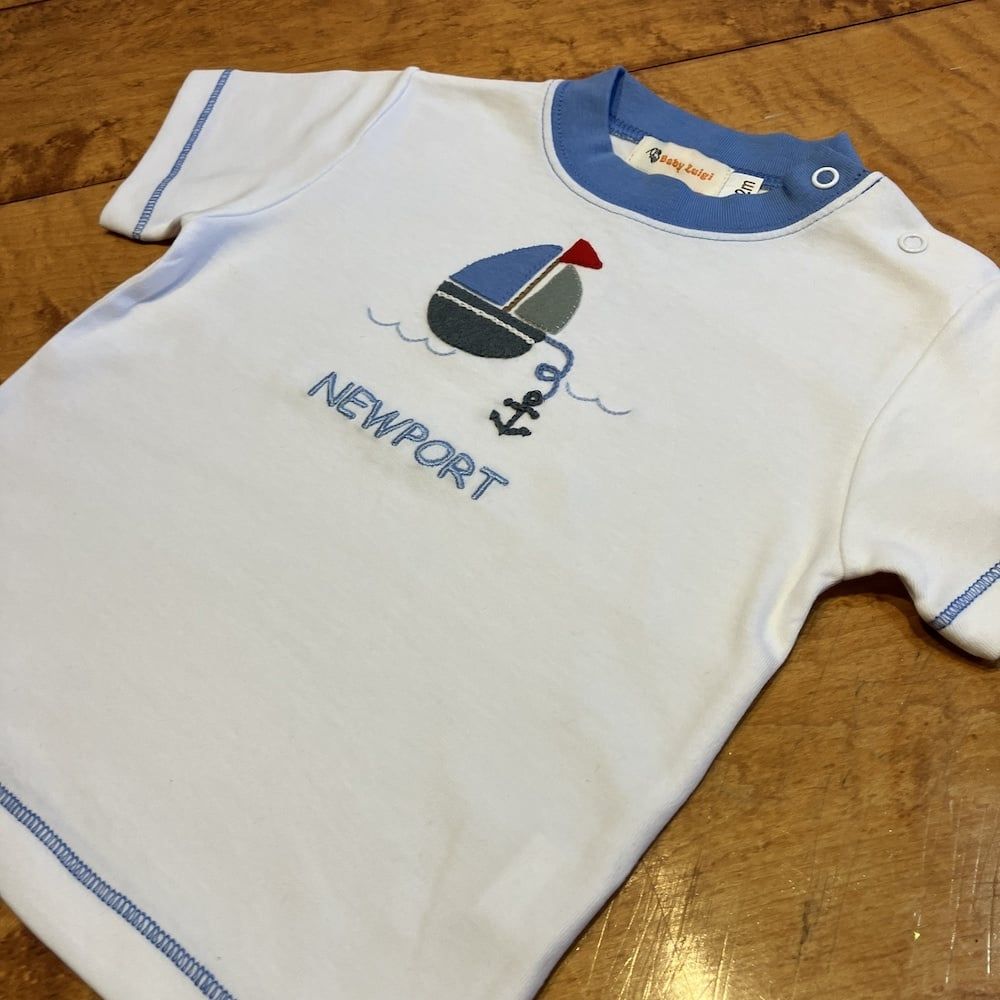 NPT APPLIQUE BLUE COLLAR T-SHIRT