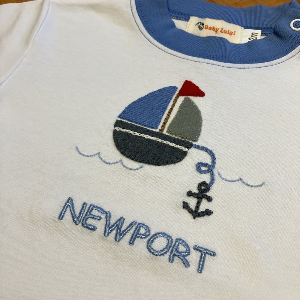 NPT APPLIQUE BLUE COLLAR T-SHIRT