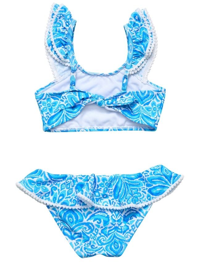 Santorini Blue Frill Crop Bikini