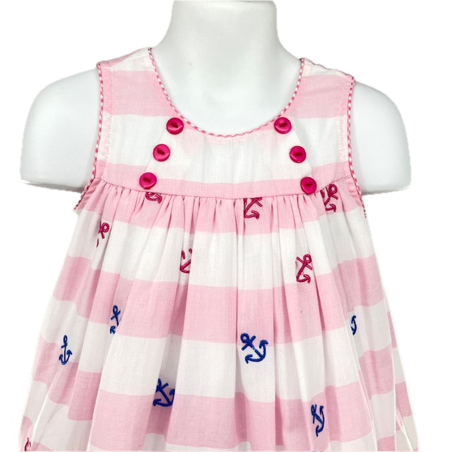 Pink Anchor Empire Dress