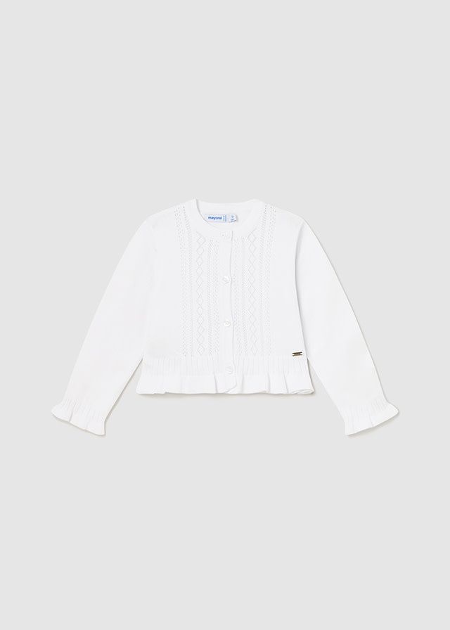 Ruffled Knit Cardigan