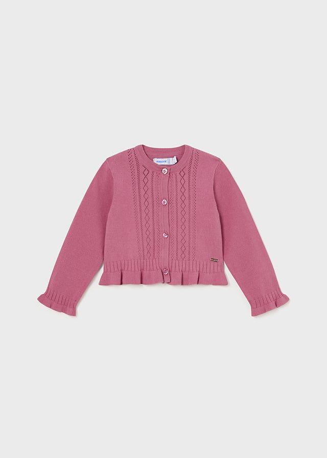 Ruffled Knit Cardigan