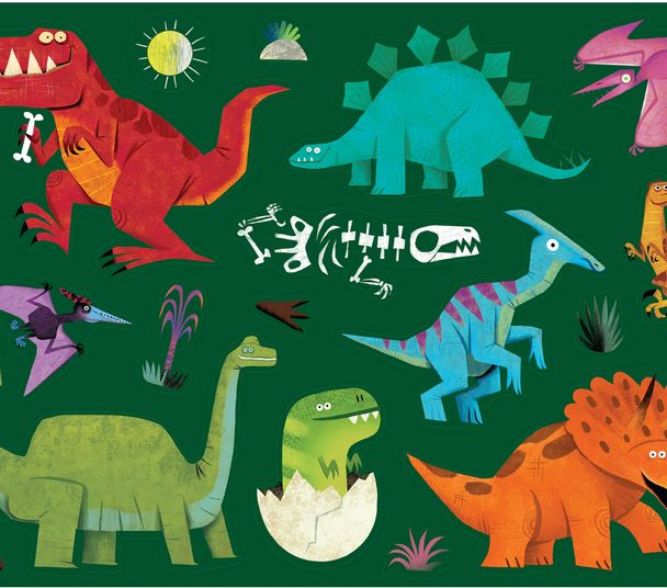 DINO WORLD COLORING POSTER