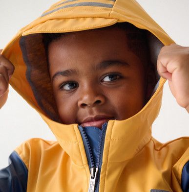Yellow &amp; Navy Mariner Rain Jacket