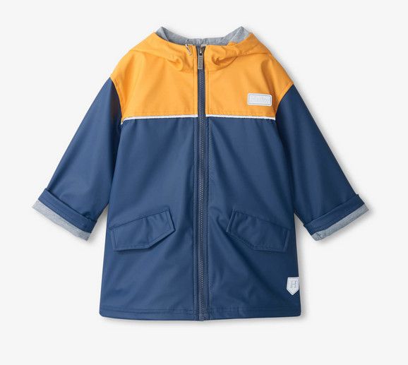Yellow &amp; Navy Mariner Rain Jacket