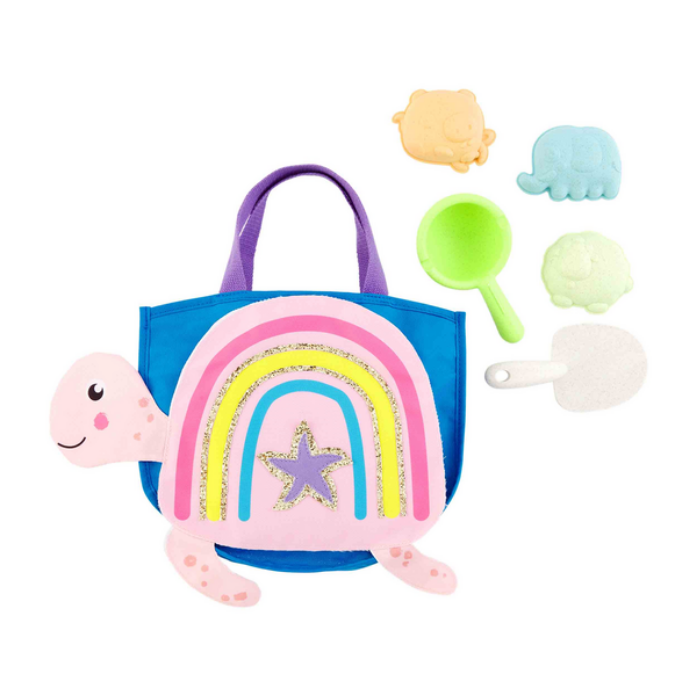 Sequin Turtle Sand Toy Tote Set