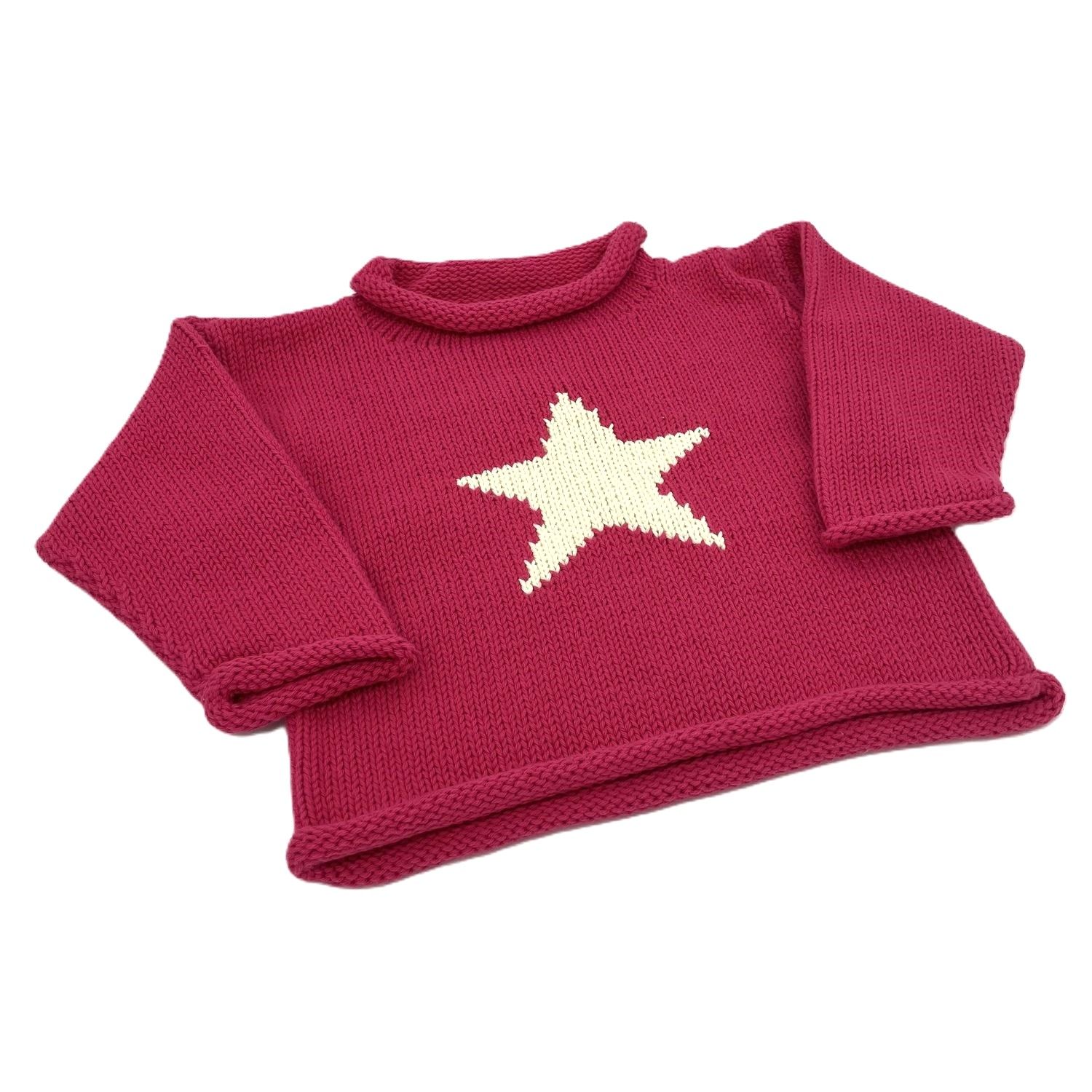 Dark Pink Star Sweater