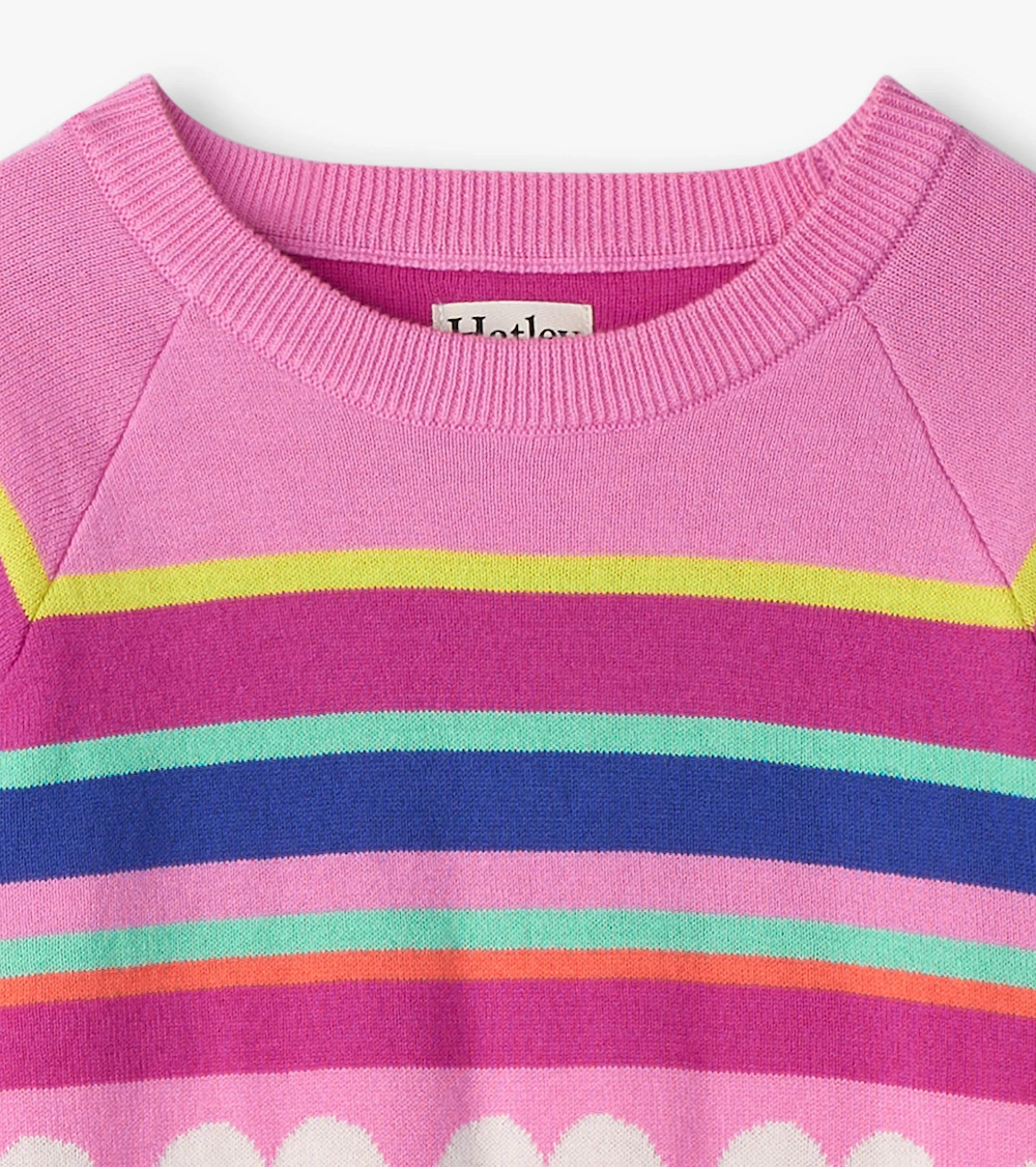 Rainbow Heart Stripe Sweater