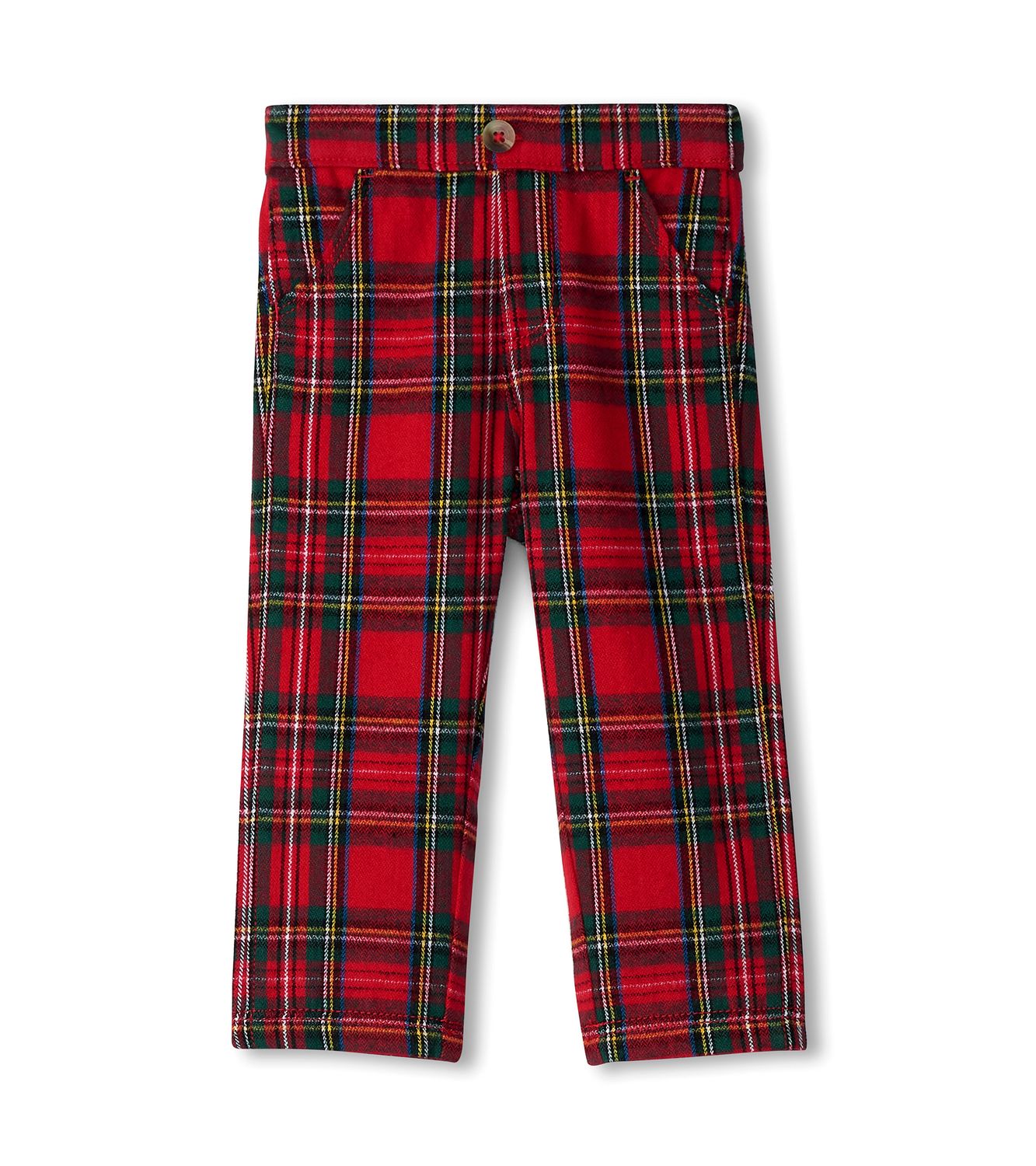 Red Plaid Straight Leg Pant