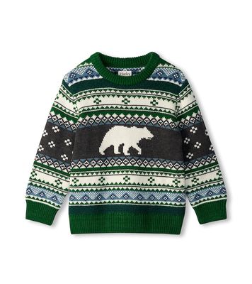 Green Polar Bear Crew Neck Sweater