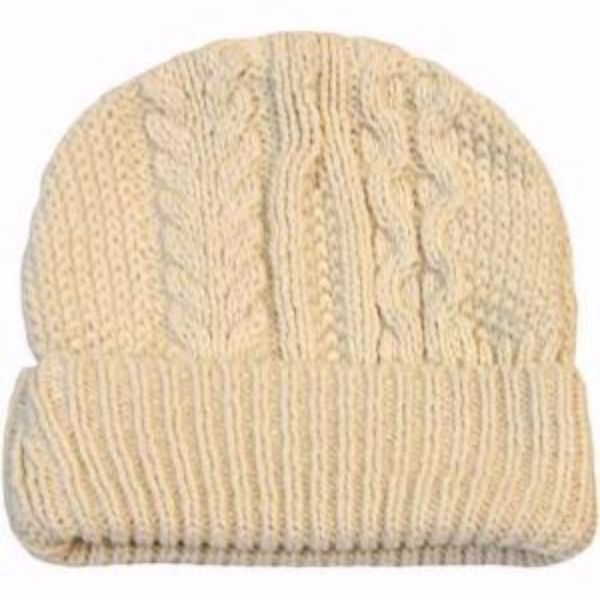 Classic Natural Aran Knit Hat