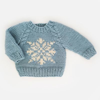 Snowflake Surf Blue Crew Neck Sweater