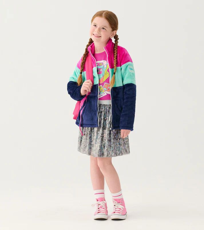 Colourblock Stripes Fleece Zip Up