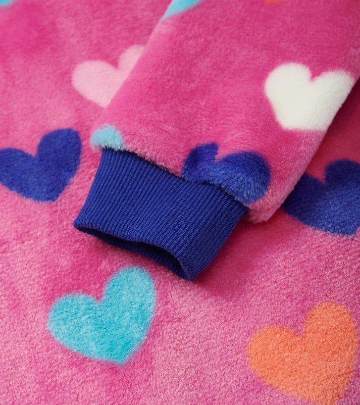 Hearts Fleece Zip Up Hoodie
