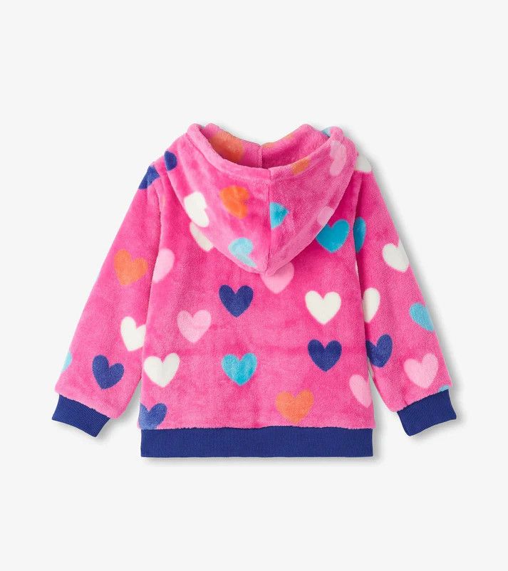 Hearts Fleece Zip Up Hoodie