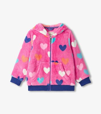Hearts Fleece Zip Up Hoodie