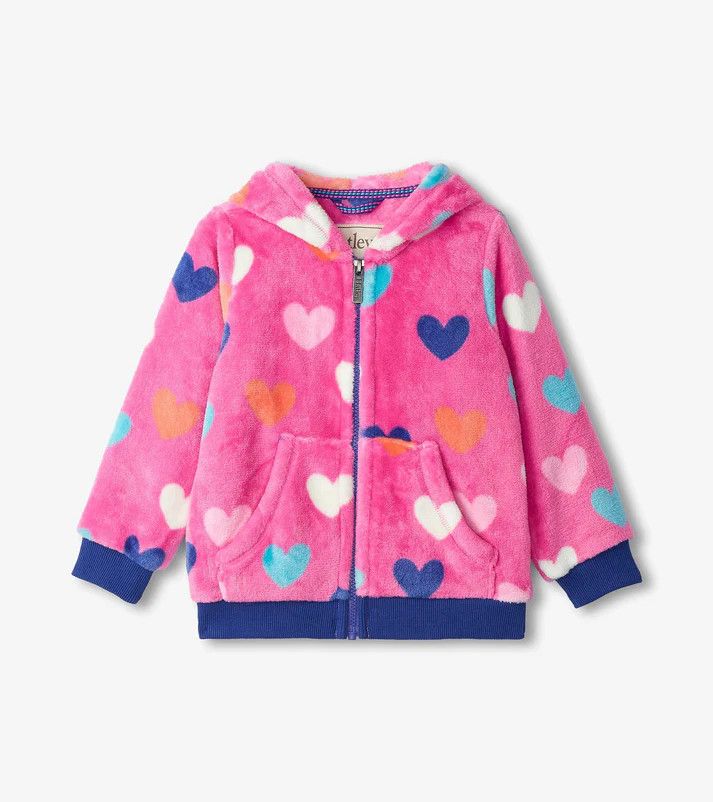 Hearts Fleece Zip Up Hoodie