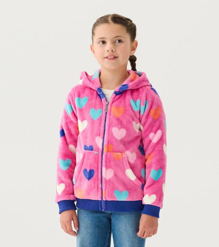 Hearts Fleece Zip Up Hoodie