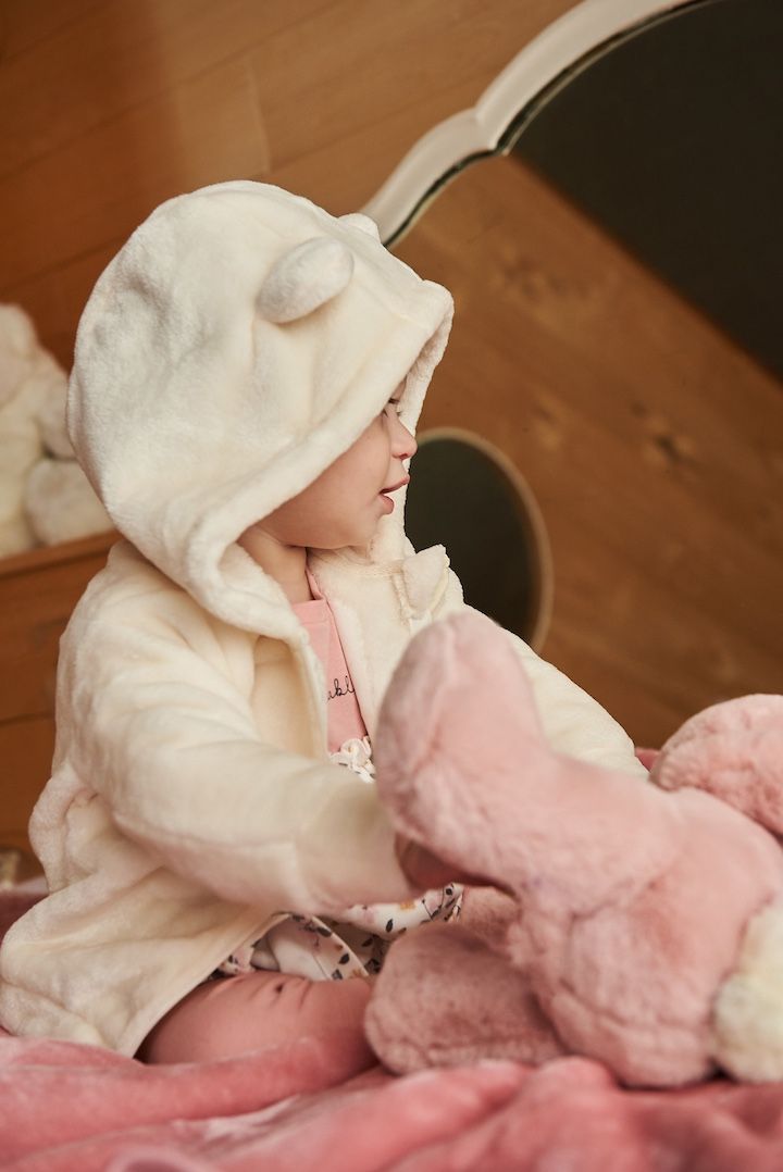 Off White Plush Flower Jacket