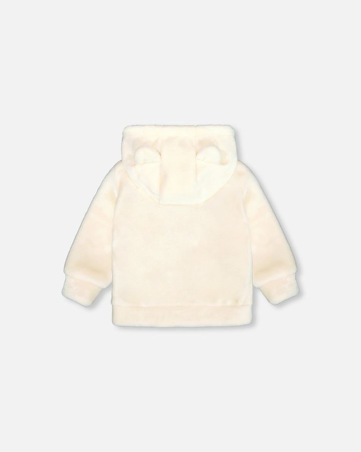 Off White Plush Flower Jacket