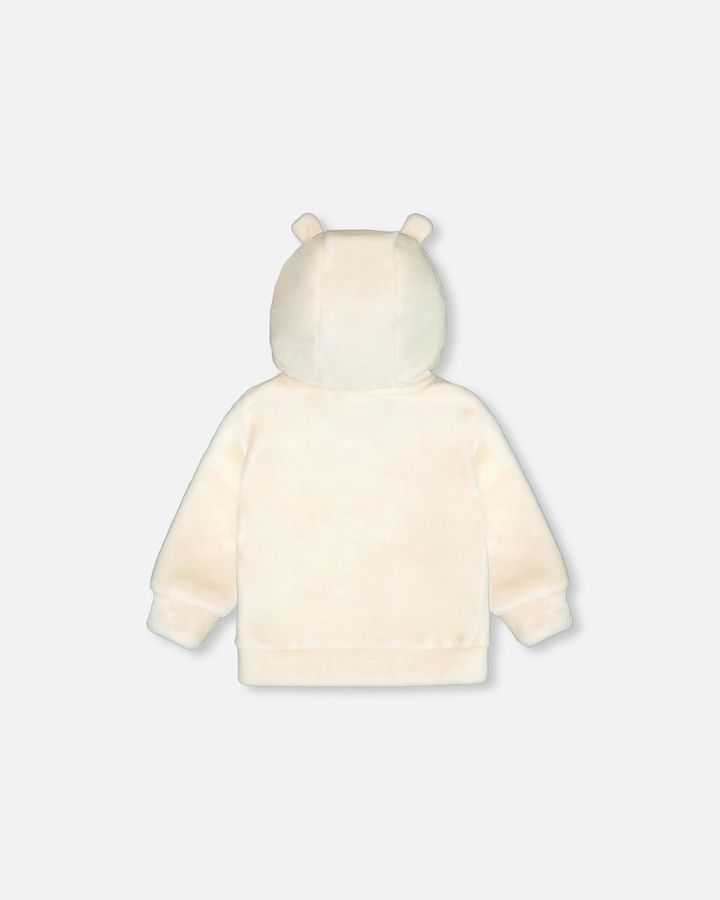 Off White Plush Flower Jacket