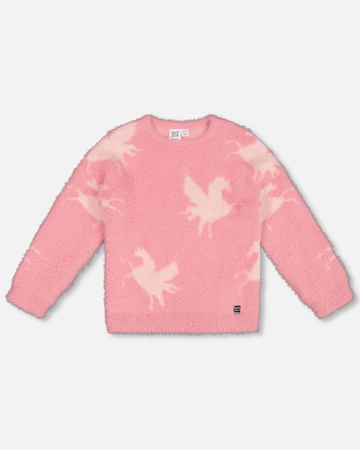Pink Unicorn Hairy Knit Sweater