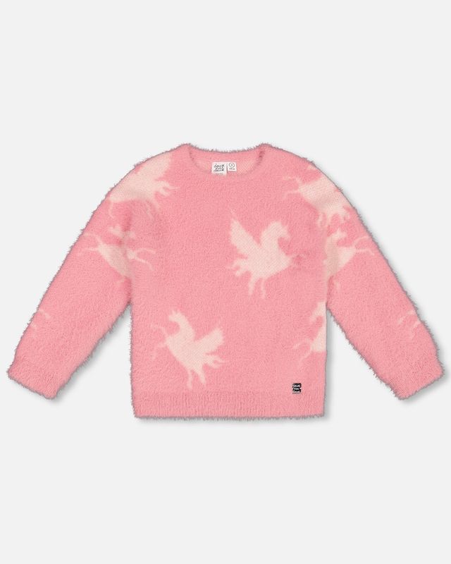 Pink Unicorn Hairy Knit Sweater