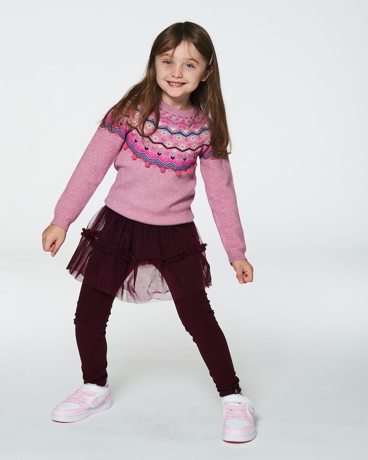 Mauve Fairisle Raglan Sweater