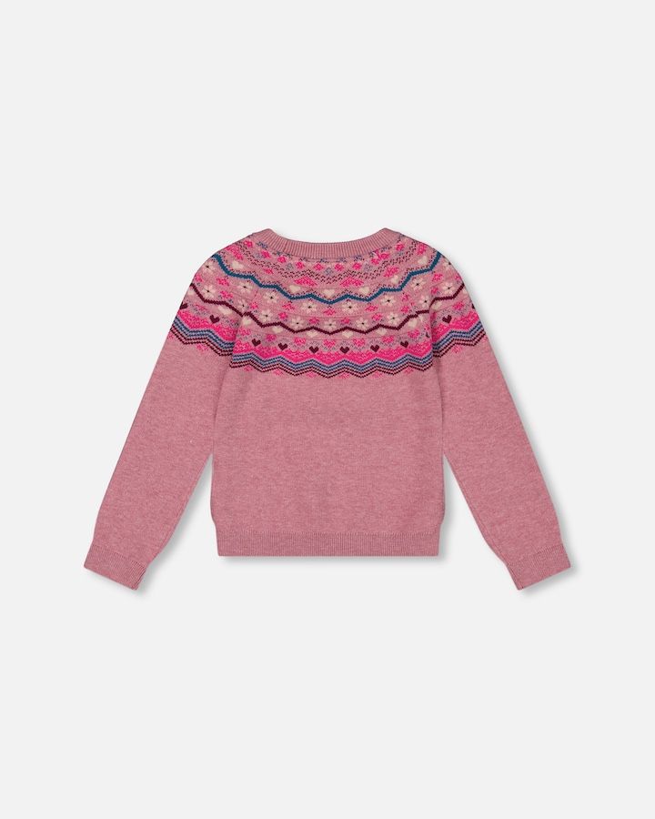Mauve Fairisle Raglan Sweater