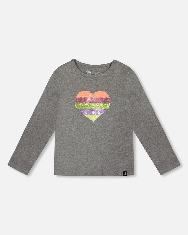 Grey Longsleeve Heart Tee