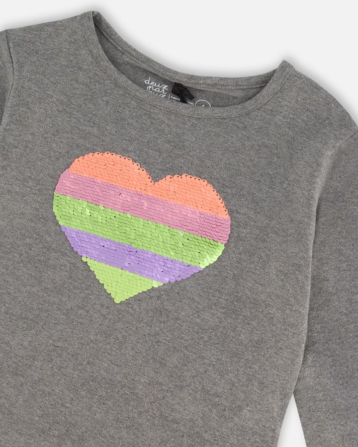 Grey Longsleeve Heart Tee