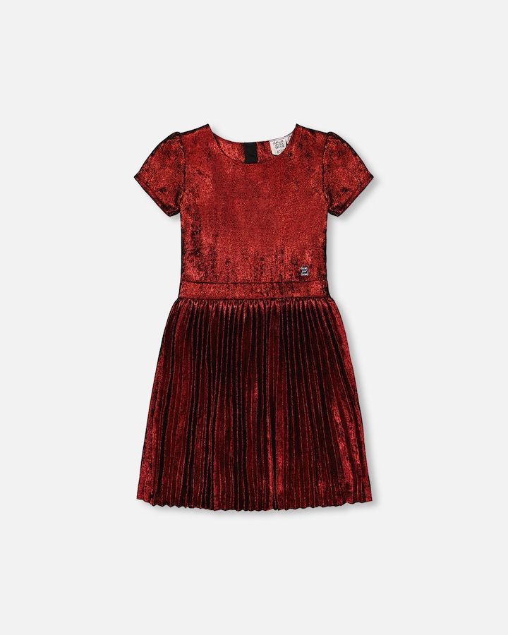 Red Pleated Dress