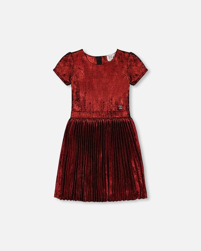 Red Pleated Dress