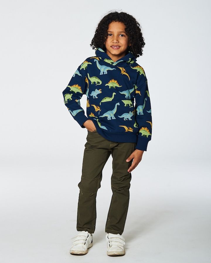Blue Dino Hooded Sweatshirt
