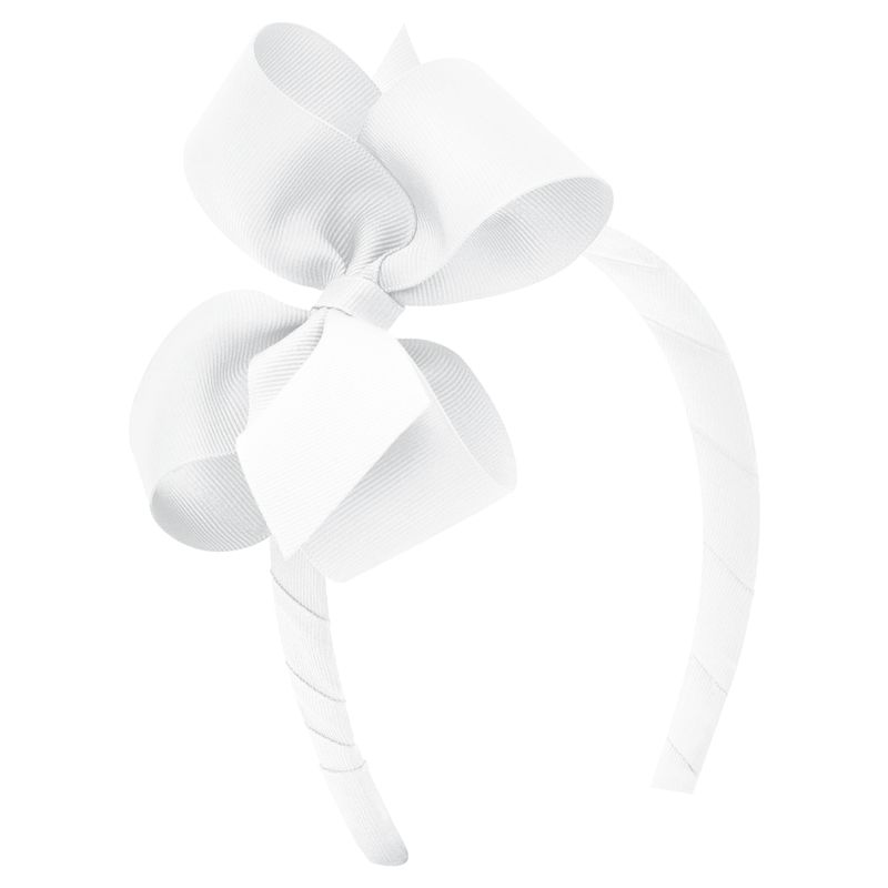Med GG White Bow Headband
