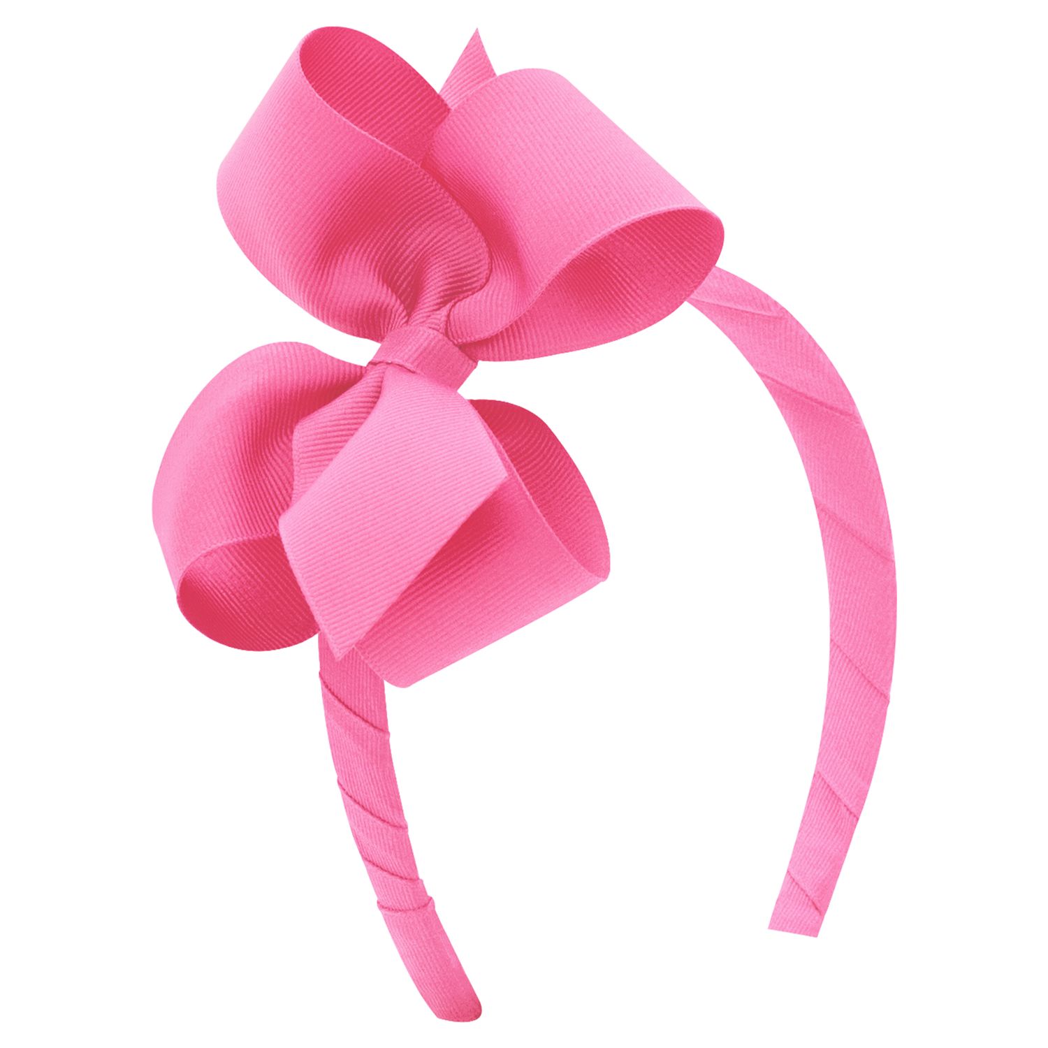 Medium Grosgrain Hot Pink Bow on Matching Headband