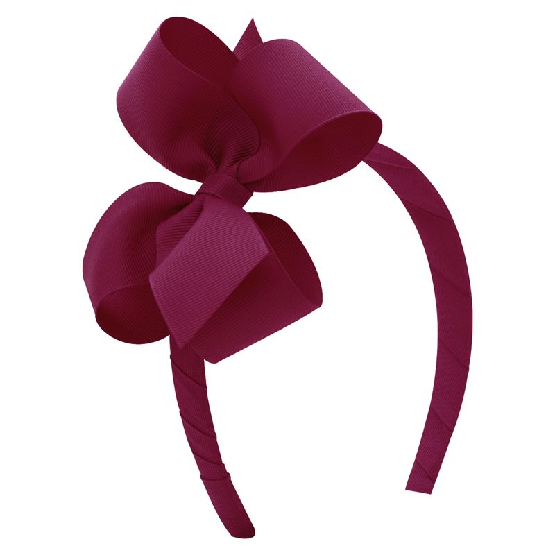 Medium Grosgrain Wine Bow on Matching Headband