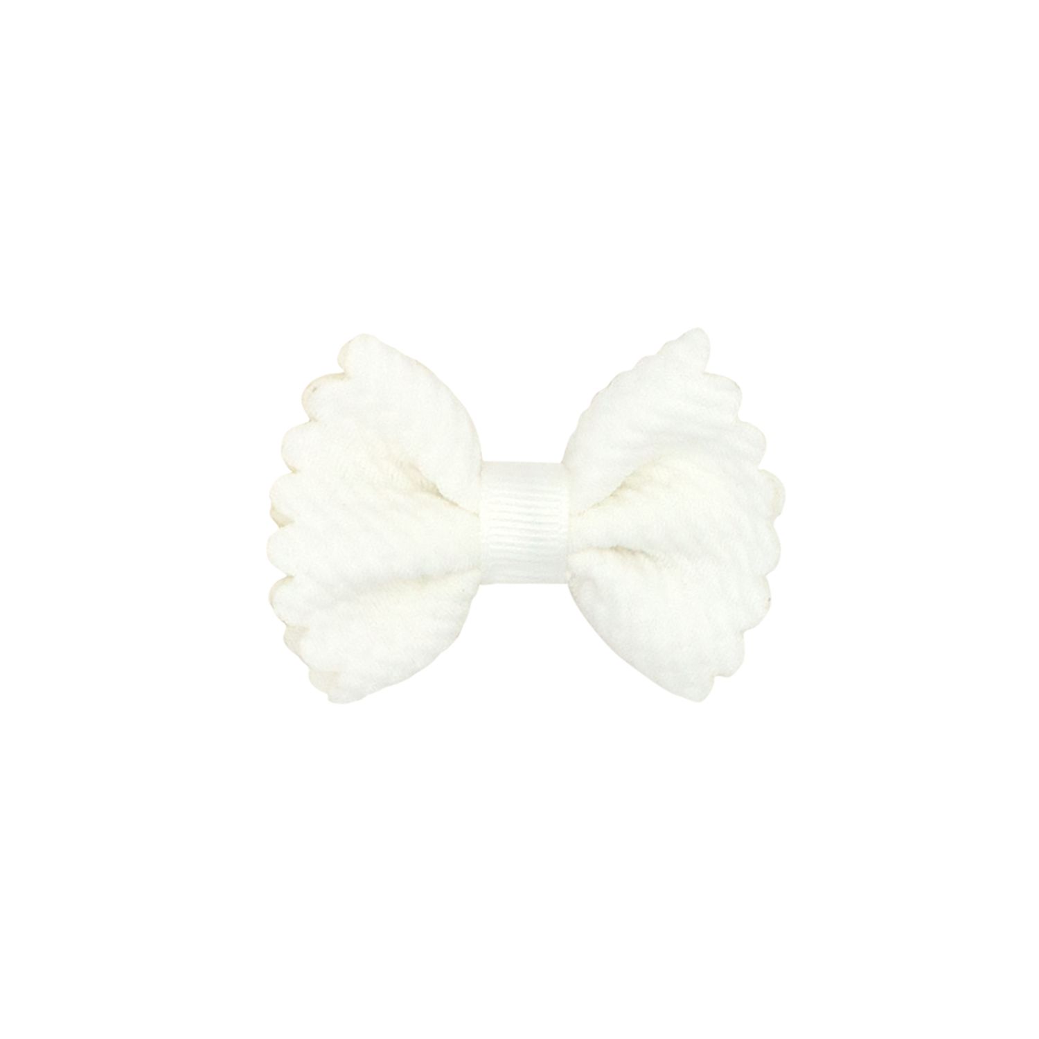Tiny Textured White Butterfly Bow