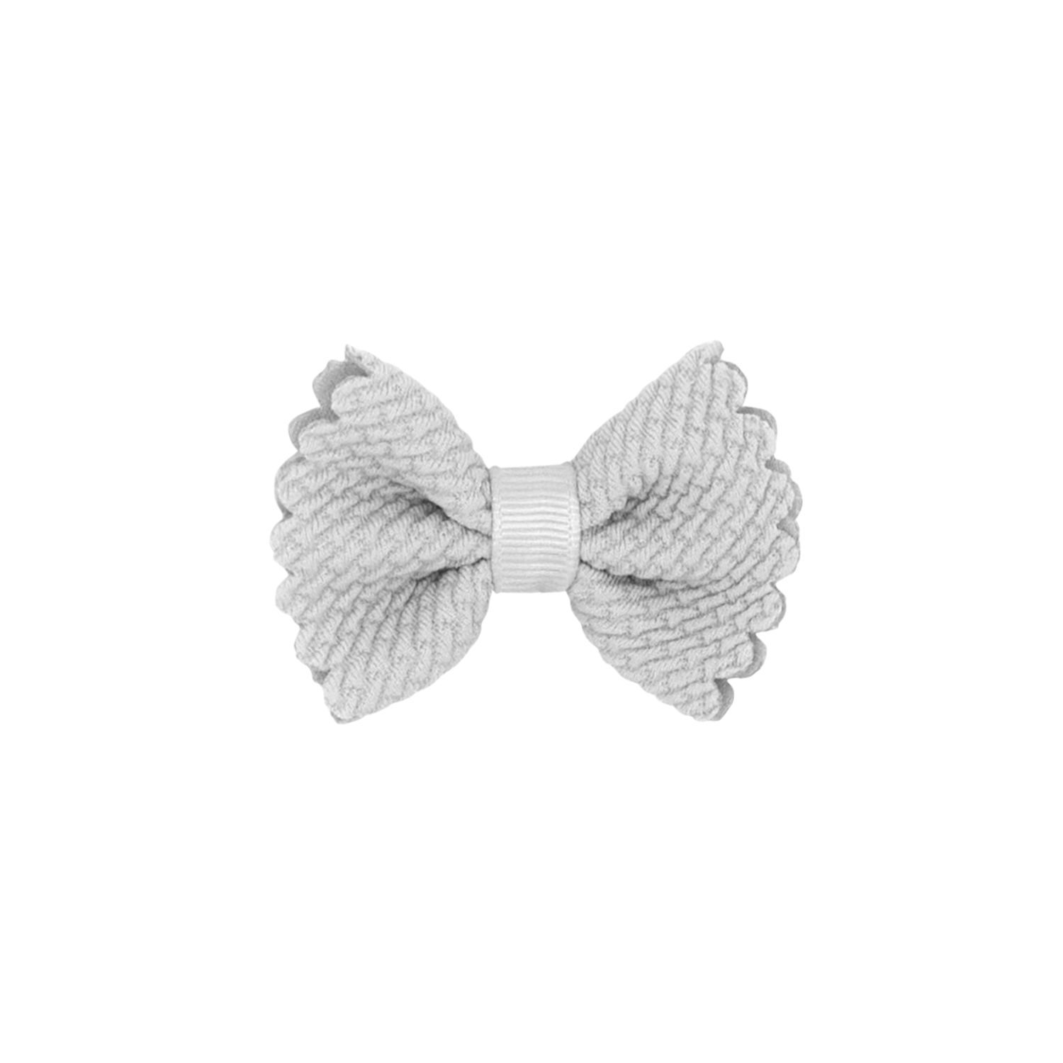 Tiny Textured Grey Butterfly Bow